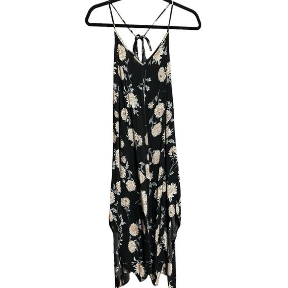 Forever 21 Black Floral Print Asymmetrical Dress Size Small - Picture 1 of 3